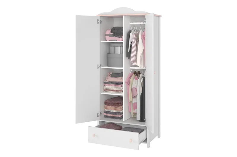 Luna Garderobe 85x52x196 cm - Hvit - Oppbevaring - Garderober & garderobesystem