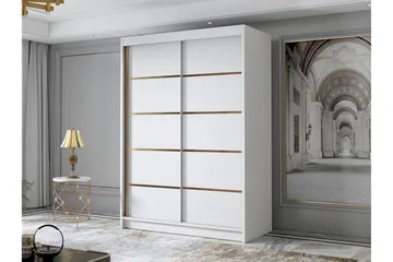 Lungos Garderobe 120x200 cm - Hvit - Oppbevaring - Garderober & garderobesystem