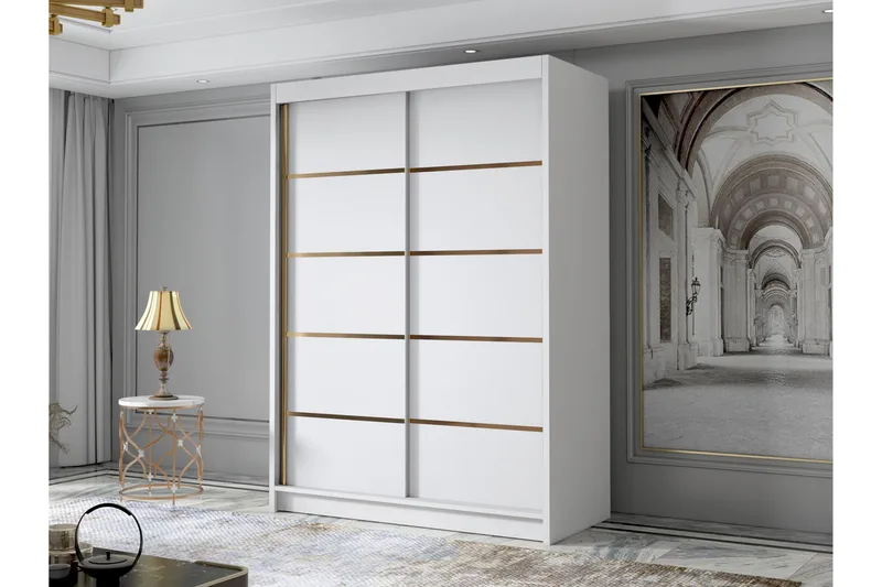 Lungos Garderobe 120x200 cm - Hvit - Oppbevaring - Garderober & garderobesystem