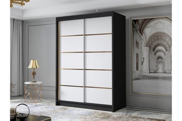 Lungos Garderobe 120x200 cm - Hvit/Svart - Oppbevaring - Garderober & garderobesystem