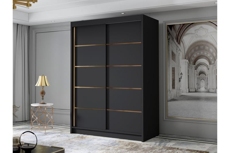 Lungos Garderobe 120x200 cm - Svart - Oppbevaring - Garderober & garderobesystem