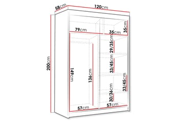 Lungos Garderobe 120x200 cm - Svart - Oppbevaring - Garderober & garderobesystem