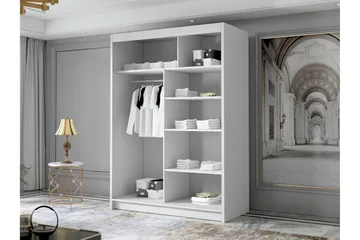Lungos Garderobe 120x200 cm - Svart/Hvit - Oppbevaring - Garderober & garderobesystem