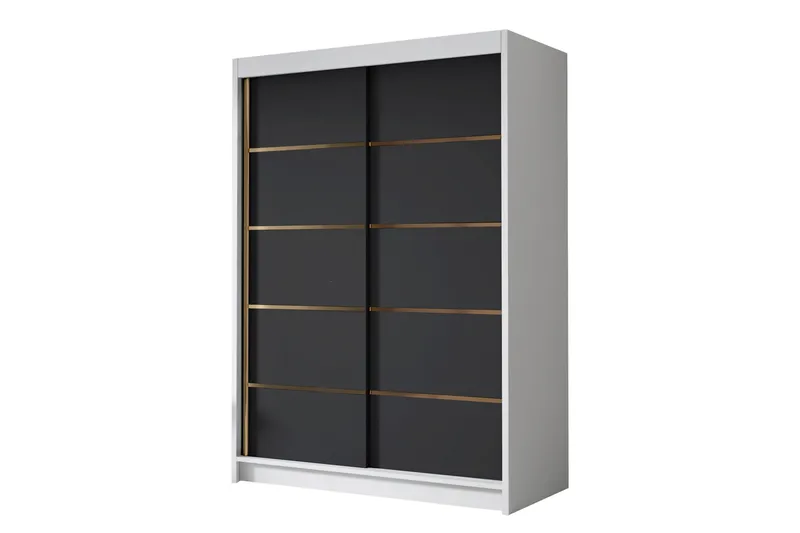 Lungos Garderobe 120x200 cm, Svart/Hvit