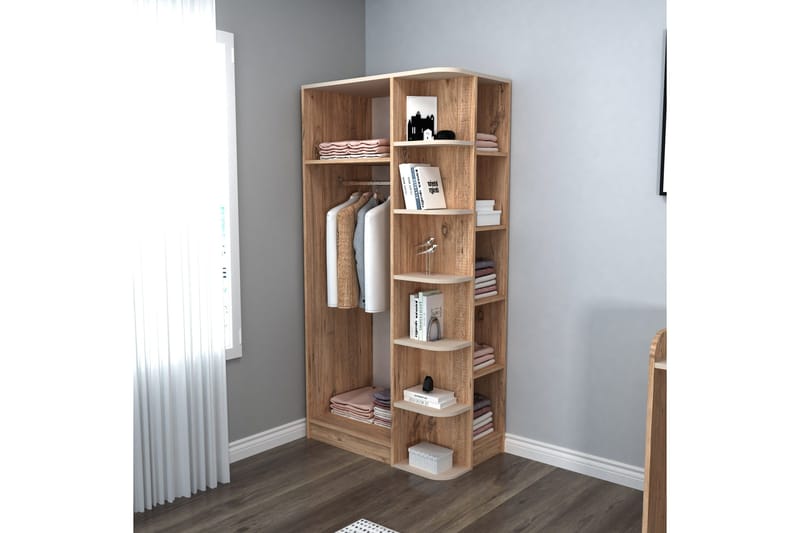 Luses Garderobe 90x181,8 cm - Brun/Beige - Oppbevaring - Garderober & garderobesystem