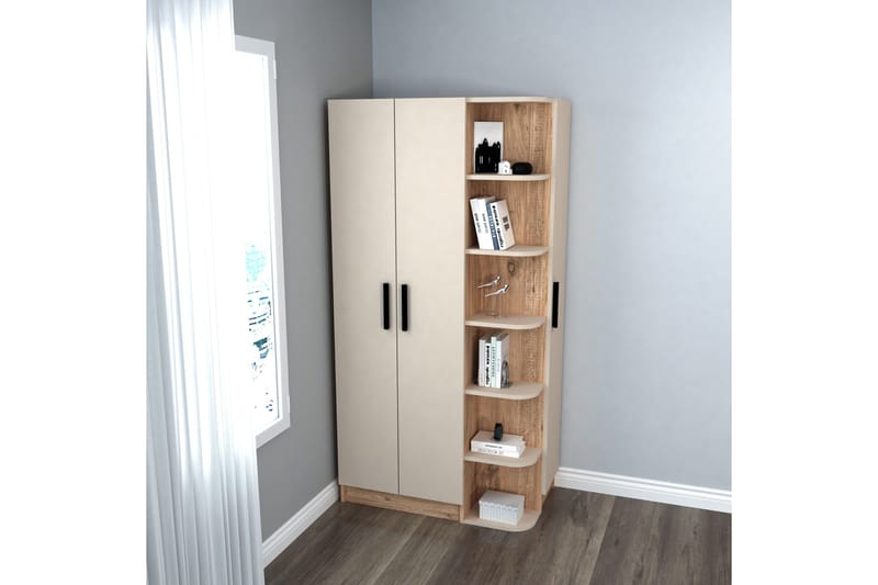 Luses Garderobe 90x181,8 cm - Brun/Beige - Oppbevaring - Garderober & garderobesystem