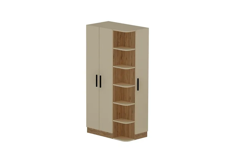 Luses Garderobe 90x181,8 cm, Brun/Beige