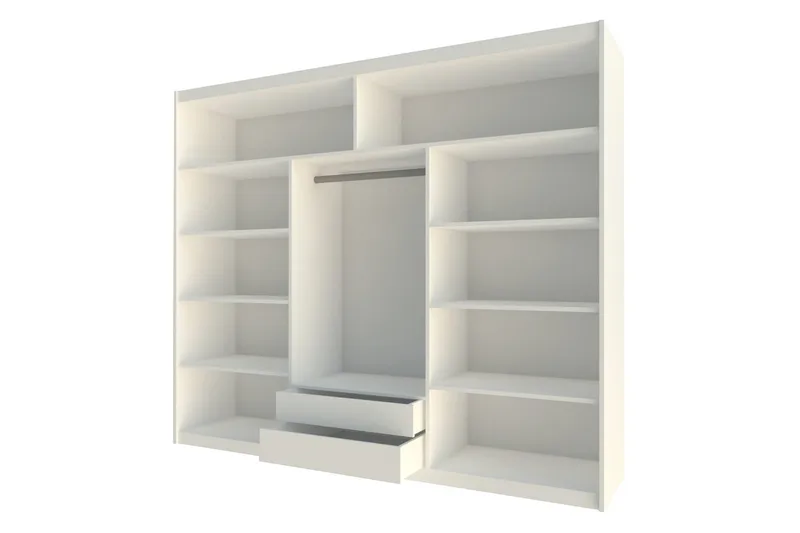 Malibu Garderobe 250x61x215 cm - Oppbevaring - Garderober & garderobesystem