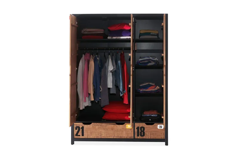 Maritza Garderobe 3 Dører - Tre/Natur - Oppbevaring - Garderober & garderobesystem