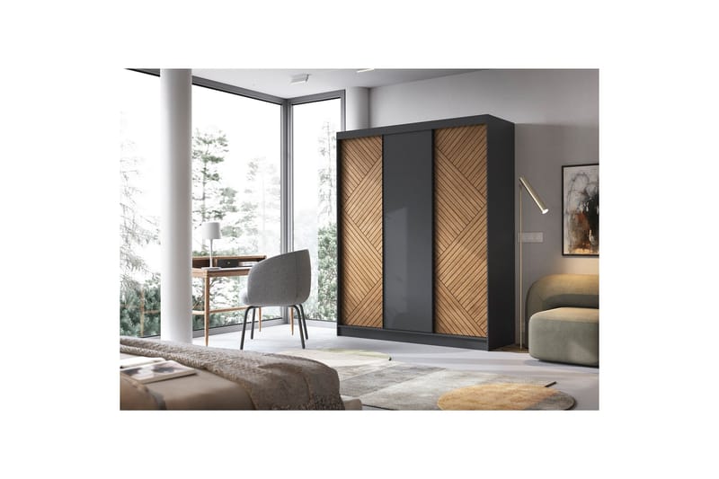 Marrphy Garderobe 120x220 cm - Brun - Oppbevaring - Garderober & garderobesystem