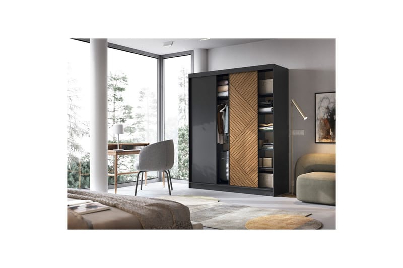 Marrphy Garderobe 120x220 cm - Brun - Oppbevaring - Garderober & garderobesystem