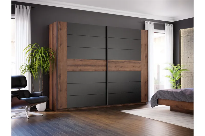 Melnik Garderobe 62x270 cm - Brun/Svart - Oppbevaring - Garderober & garderobesystem