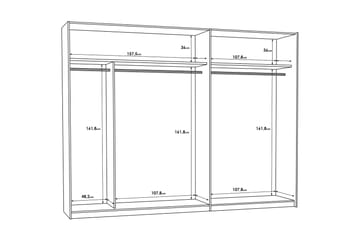 Melnik Garderobe 62x270 cm - Brun/Svart - Oppbevaring - Garderober & garderobesystem
