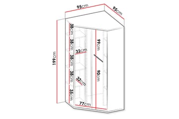 Metropolitan Garderobe 95x199 cm - Brun/Hvit/Lysegrå/Sort - Oppbevaring - Garderober & garderobesystem