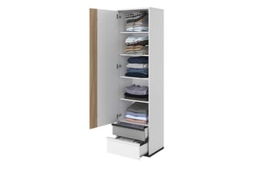 Metropolitan Garderobeskap 55x199 cm - Brun/Hvit/Lysegrå/Sort - Oppbevaring - Garderober & garderobesystem