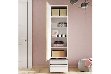 Metropolitan Garderobeskap 55x199 cm - Brun/Hvit/Lysegrå/Sort - Oppbevaring - Garderober & garderobesystem