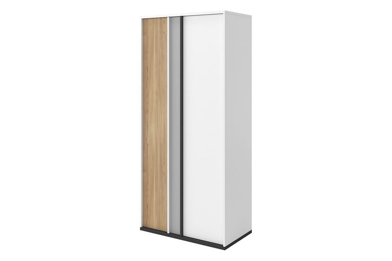 Metropolitan Garderobeskap 90x199 cm - Hvit/Grå/Svart - Oppbevaring - Garderober & garderobesystem
