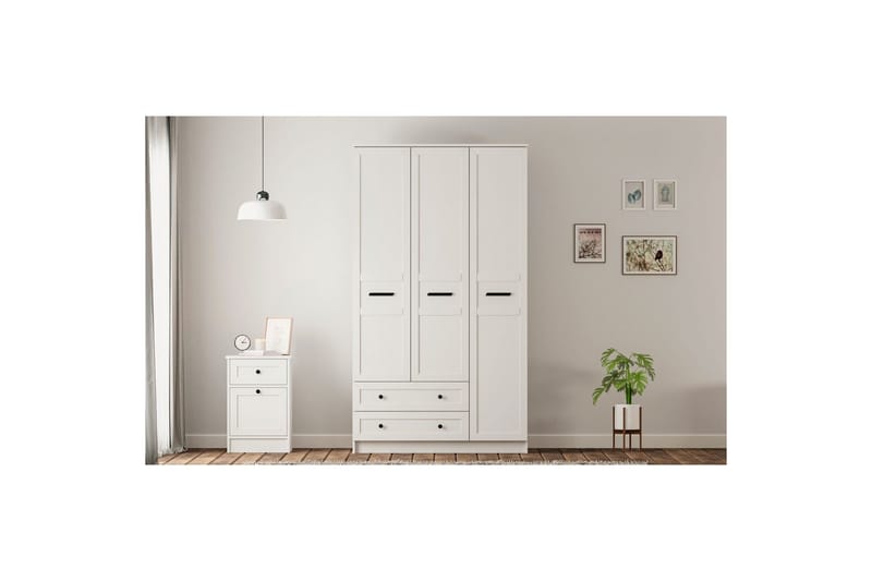 Meyra Garderobe 105x184 cm - Matt Hvit - Oppbevaring - Garderober & garderobesystem