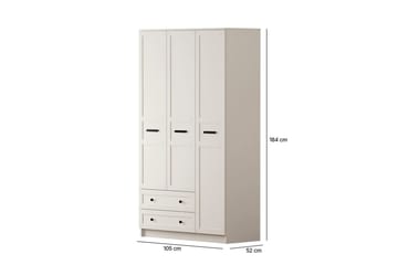 Meyra Garderobe 105x184 cm - Matt Hvit - Oppbevaring - Garderober & garderobesystem