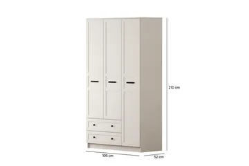 Meyra Garderobe 105x210 cm - Matt Hvit - Oppbevaring - Garderober & garderobesystem