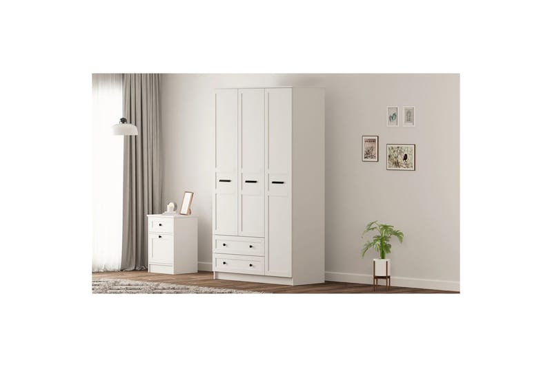 Meyra Garderobe 105x210 cm - Matt Hvit - Oppbevaring - Garderober & garderobesystem