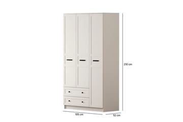 Meyra Garderobe 105x210 cm - Matt Hvit - Oppbevaring - Garderober & garderobesystem