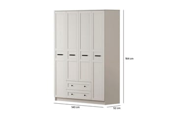 Meyra Garderobe 140x184 cm - Matt Hvit - Oppbevaring - Garderober & garderobesystem