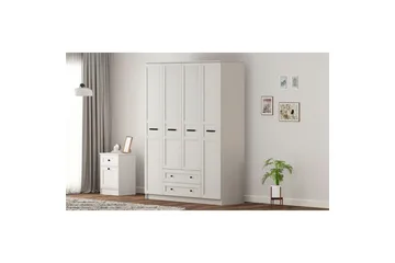 Meyra Garderobe 140x210 cm - Hvit - Oppbevaring - Garderober & garderobesystem