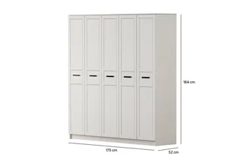Meyra Garderobe 175x184 cm - Matt Hvit - Oppbevaring - Garderober & garderobesystem