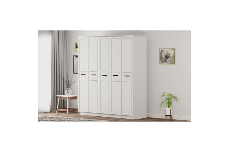 Meyra Garderobe 175x184 cm - Matt Hvit - Oppbevaring - Garderober & garderobesystem