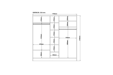 Meyra Garderobe 175x210 cm - Matt Hvit - Oppbevaring - Garderober & garderobesystem