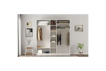 Meyra Garderobe 175x210 cm - Matt Hvit - Oppbevaring - Garderober & garderobesystem