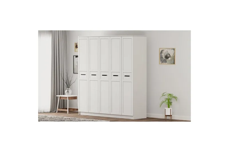 Meyra Garderobe 175x210 cm - Matt Hvit - Oppbevaring - Garderober & garderobesystem
