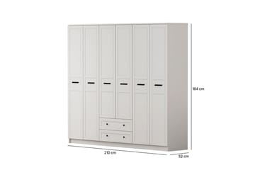 Meyra Garderobe 210x184 cm - Hvit - Oppbevaring - Garderober & garderobesystem
