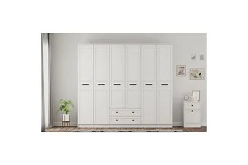 Meyra Garderobe 210x184 cm - Hvit - Oppbevaring - Garderober & garderobesystem