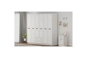 Meyra Garderobe 210x184 cm - Hvit - Oppbevaring - Garderober & garderobesystem