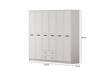 Meyra Garderobe 210x184 cm - Hvit - Oppbevaring - Garderober & garderobesystem