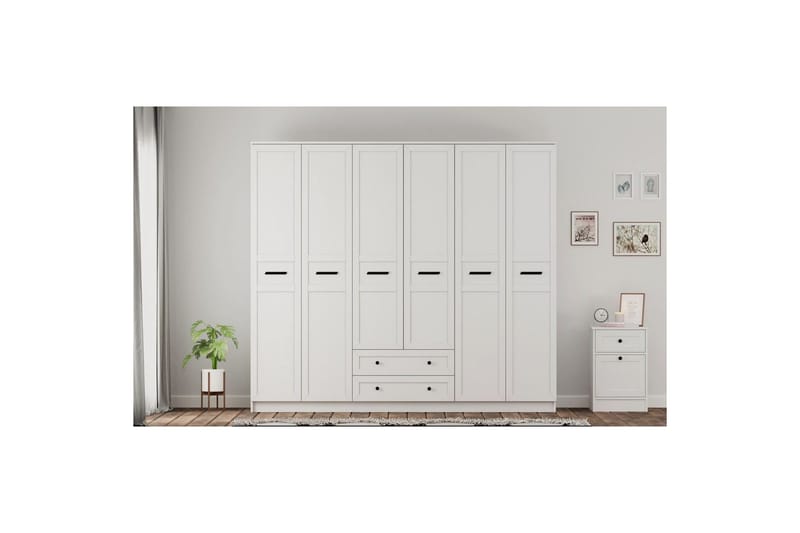 Meyra Garderobe 210x210 cm - Matt Hvit - Oppbevaring - Garderober & garderobesystem