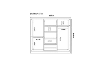 Meyra Garderobe 210x210 cm - Matt Hvit - Oppbevaring - Garderober & garderobesystem