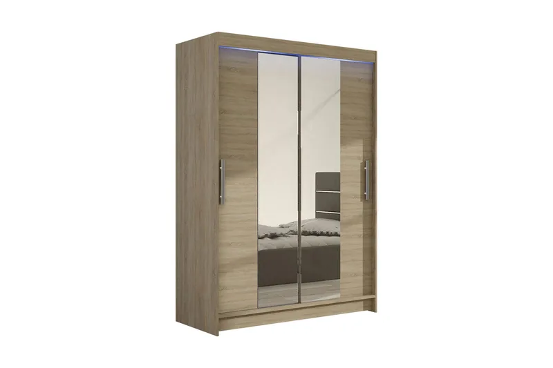 Miami Garderobe 120x58x200 cm, Beige / Grå