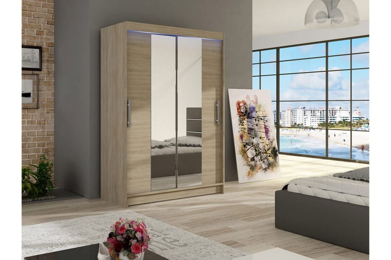 Miami Garderobe 120x58x200 cm - Beige / Grå - Oppbevaring - Garderober & garderobesystem