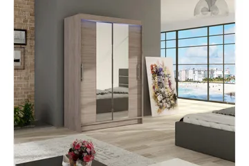 Miami Garderobe 120x58x200 cm - Beige / Grå - Oppbevaring - Garderober & garderobesystem