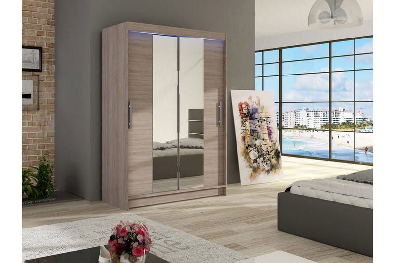 Miami Garderobe 120x58x200 cm - Beige / Grå - Oppbevaring - Garderober & garderobesystem