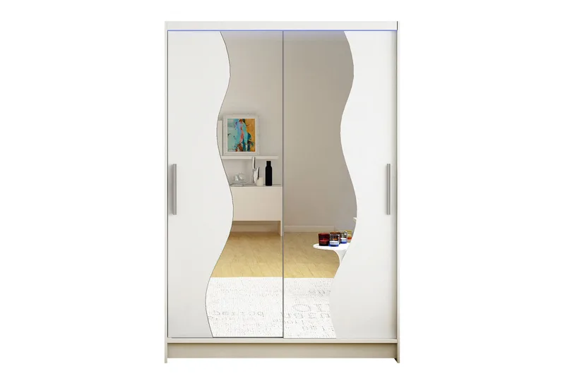 Miami Garderobe 120x58x200 cm, Beige / Hvit