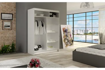Miami Garderobe 120x58x200 cm - Beige / Hvit - Oppbevaring - Garderober & garderobesystem