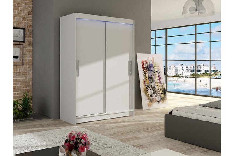 Miami Garderobe 120x58x200 cm - Hvit - Oppbevaring - Garderober & garderobesystem - Garderobeskap