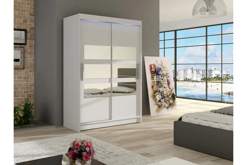 Miami Garderobe 120x58x200 cm - Hvit - Oppbevaring - Garderober & garderobesystem