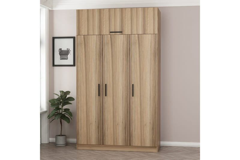 Minar Garderobe 135 cm - Brun - Oppbevaring - Garderober & garderobesystem