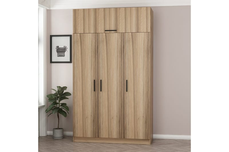 Minar Garderobe 135 cm - Brun - Oppbevaring - Garderober & garderobesystem