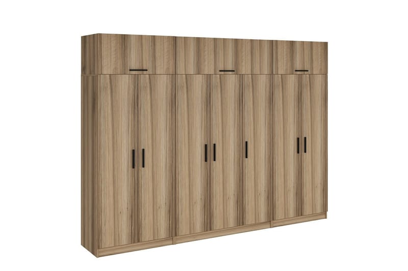 Minar Garderobe 315x235 cm - Valnøtt - Oppbevaring - Garderober & garderobesystem